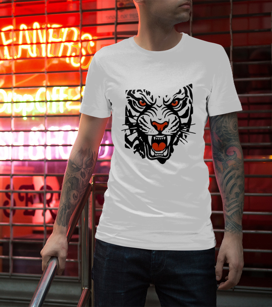 Cincinnati Bengals Open In Orange 2026 Season Tiger Face T-Shirt