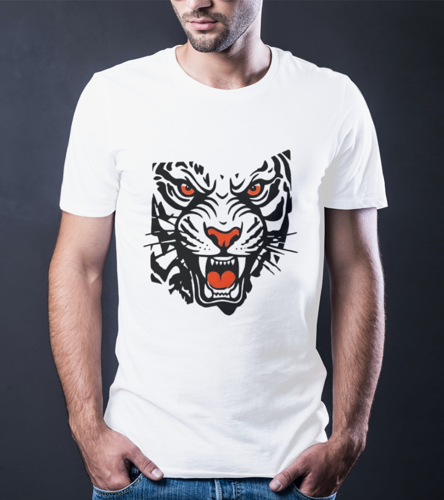 Cincinnati Bengals Open In Orange 2026 Season Tiger Face T-Shirt