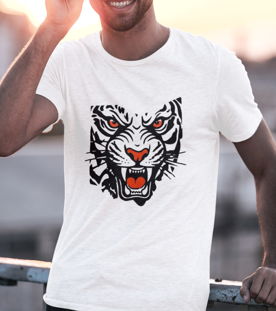 Cincinnati Bengals Open In Orange 2026 Season Tiger Face T-Shirt