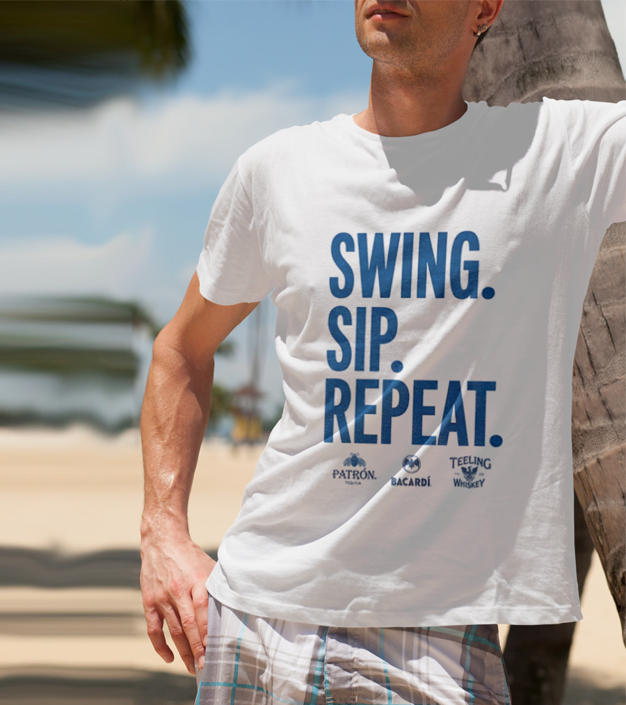 Swing Sip Repeat Patron Bacardi Teeling Whiskey T-Shirt