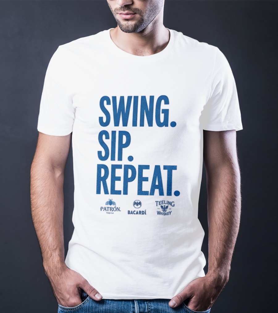 Swing Sip Repeat Patron Bacardi Teeling Whiskey T-Shirt