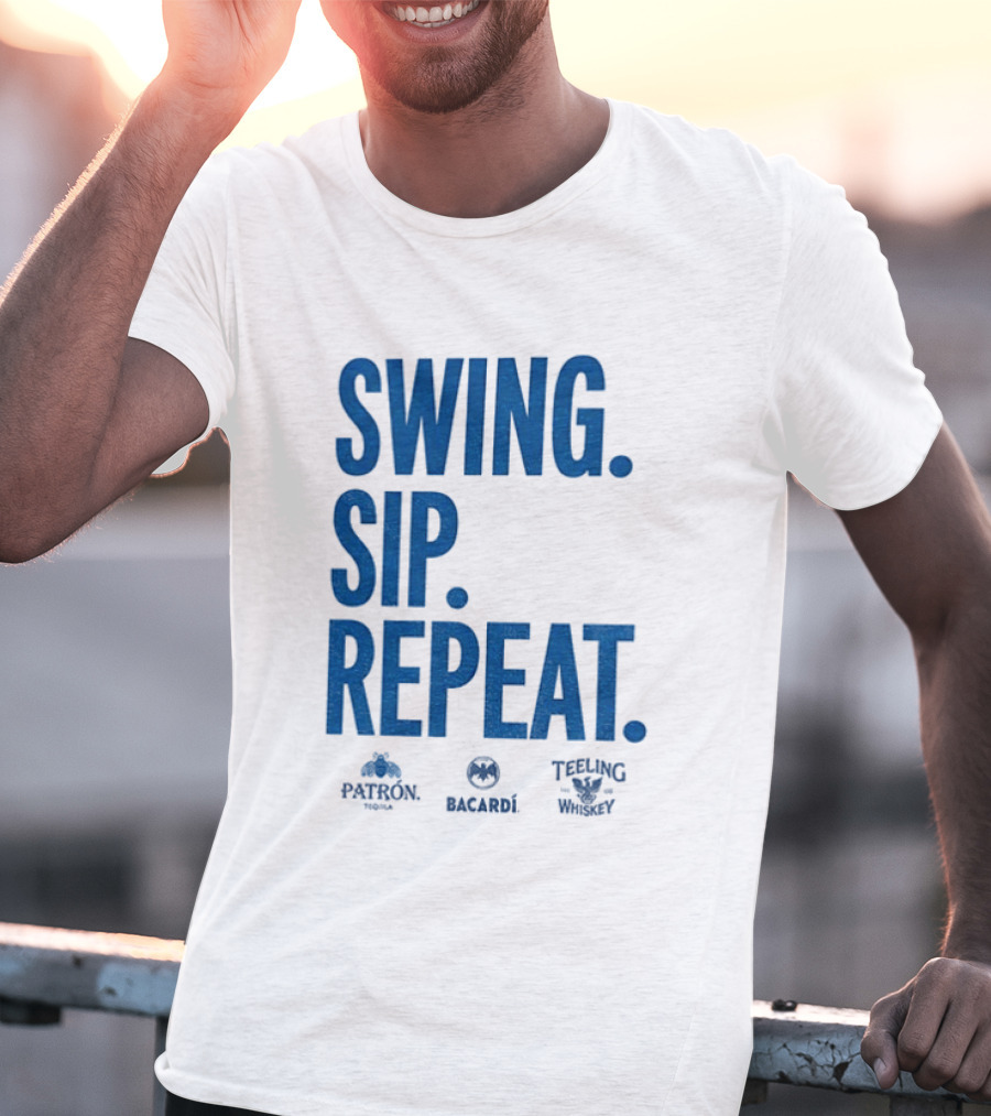 Swing Sip Repeat Patron Bacardi Teeling Whiskey T-Shirt