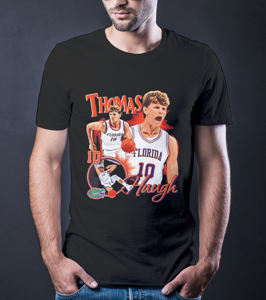 Thomas Haugh Florida Gators Basketball 10 NCAA Player T-Shirt