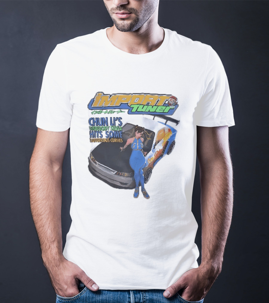 Import Tuner Chun Li's Widebody Silvia Hits Some Dangerous Curves Auto Racing Anime T-Shirt