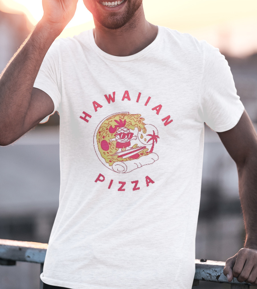 Hawaiian Pizza Surfing Pineapple Fun Adventure T-Shirt
