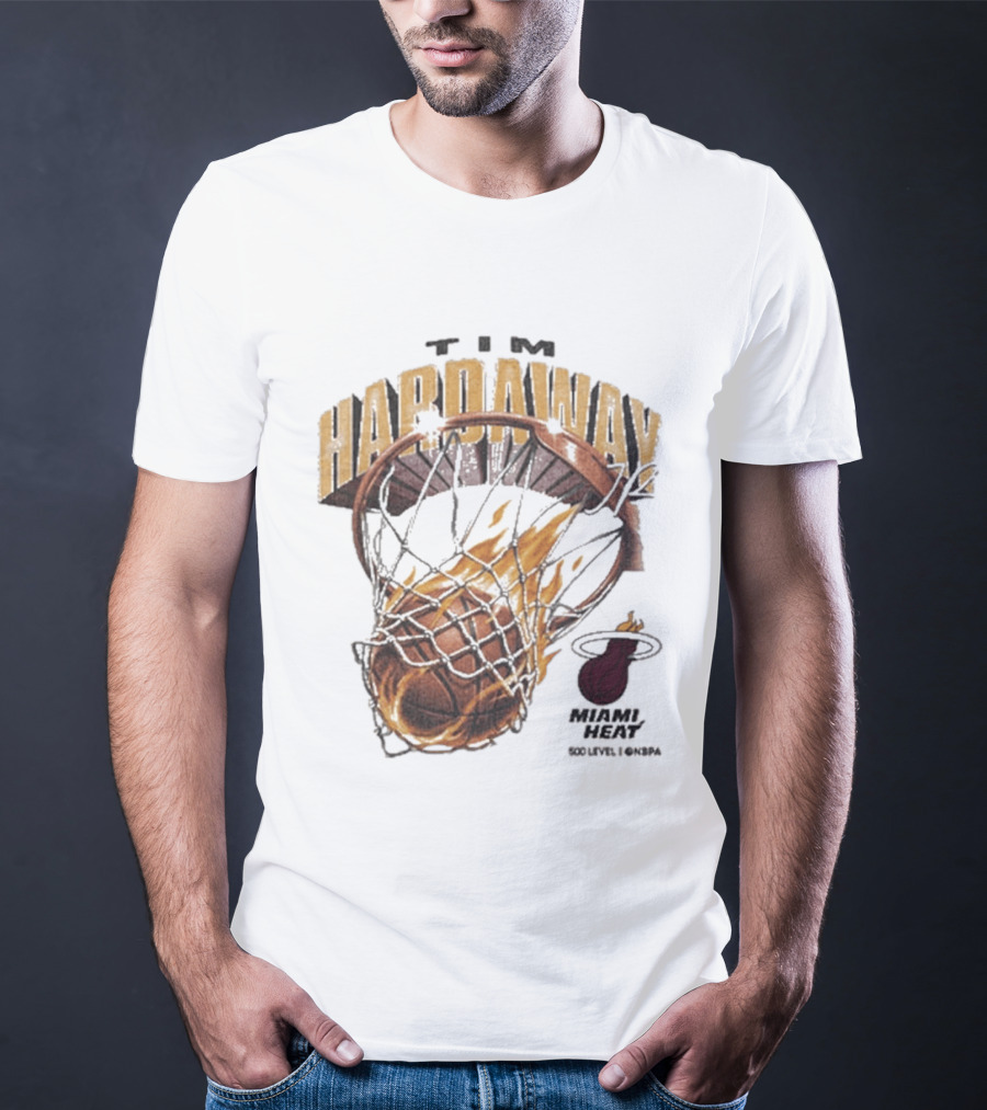 Tim Hardaway Miami Heat Basketball Flames Collier County T-Shirt