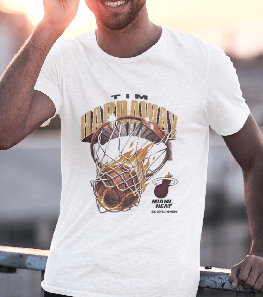 Tim Hardaway Miami Heat Basketball Flames Collier County T-Shirt