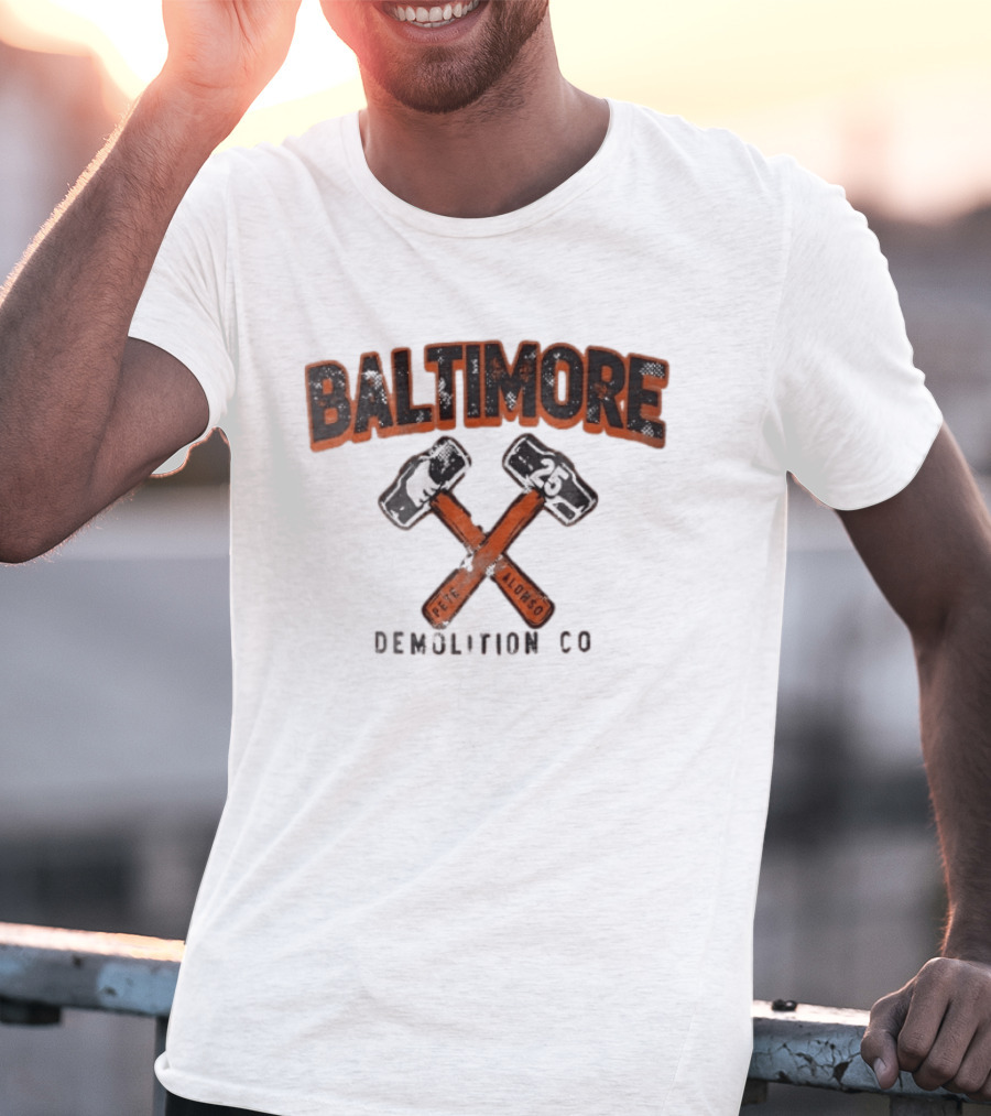 Baltimore Demolition Co Pete Alonso 25 Crossed Hammers Bear T-Shirt