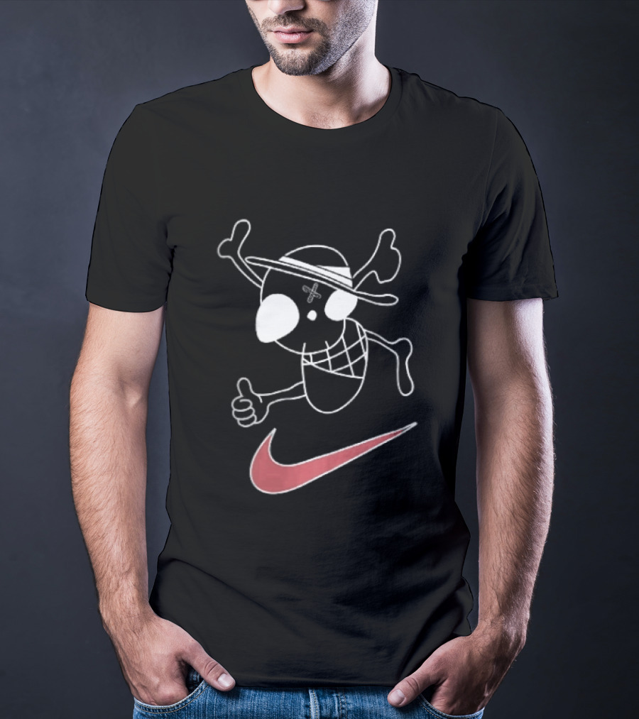 Pirate Straw Hat Skull Thumbs Up Nike T-Shirt