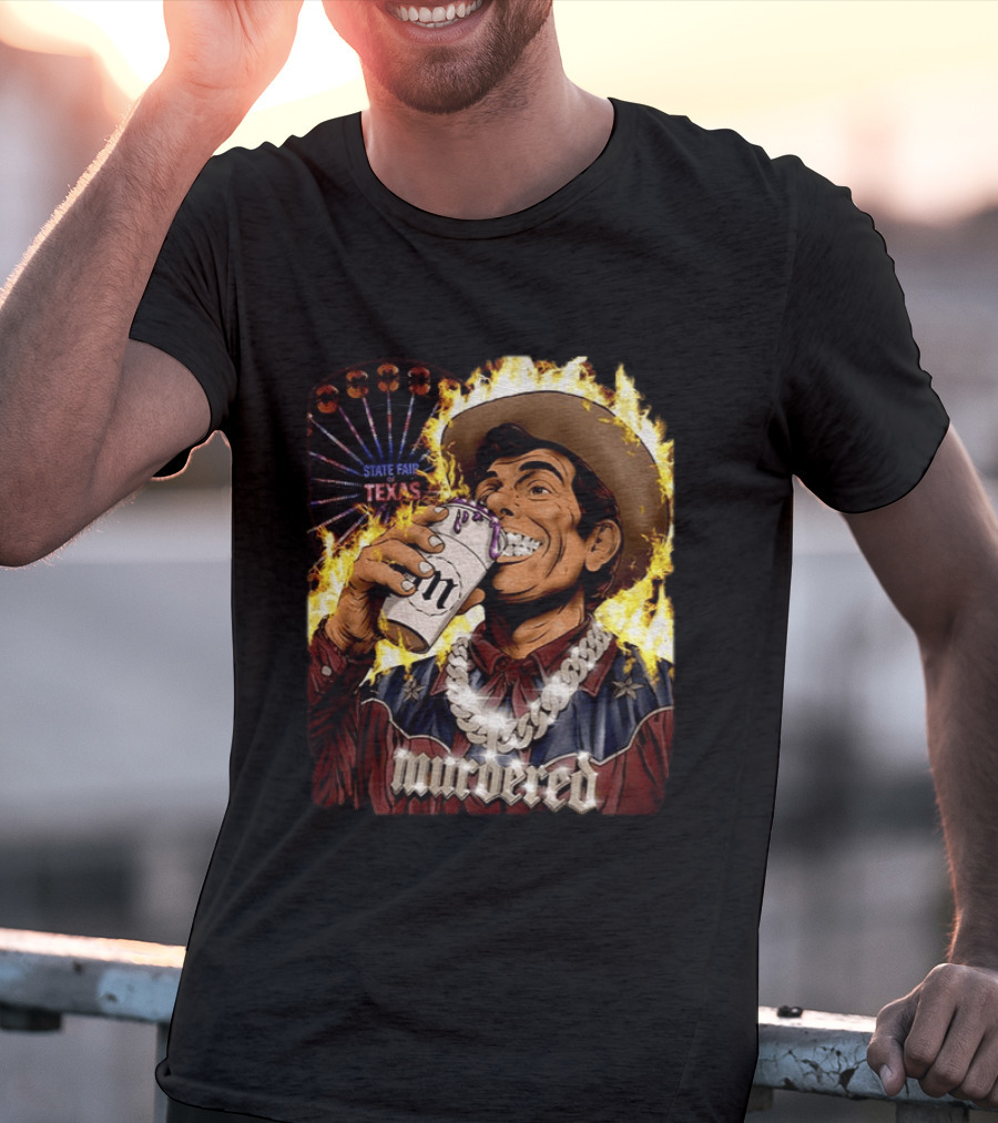 Big Tex State Fair Of Texas Ferris Wheel Fire Drinking Can Highlight T-Shirt