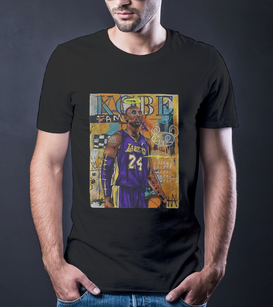Kobe Bryant Lakers 24 Halo Peace Abstract Graffiti T-Shirt