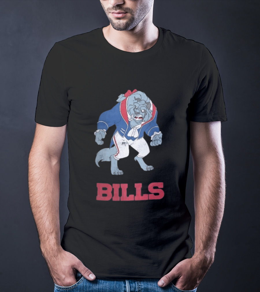 Buffalo Bills Distressed Cartoon Beast Snarling BILLS T-Shirt