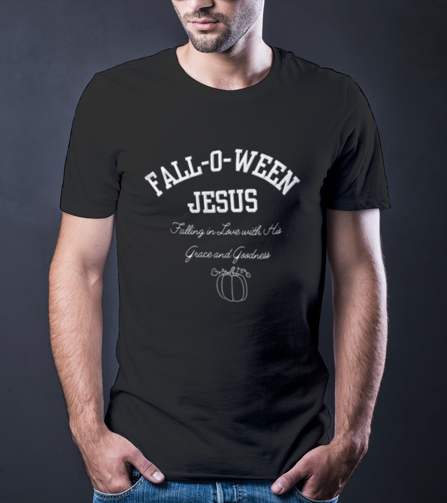 Fall O Ween Jesus Falling In Love With His Grace And Goodness Pumpkin T-Shirt