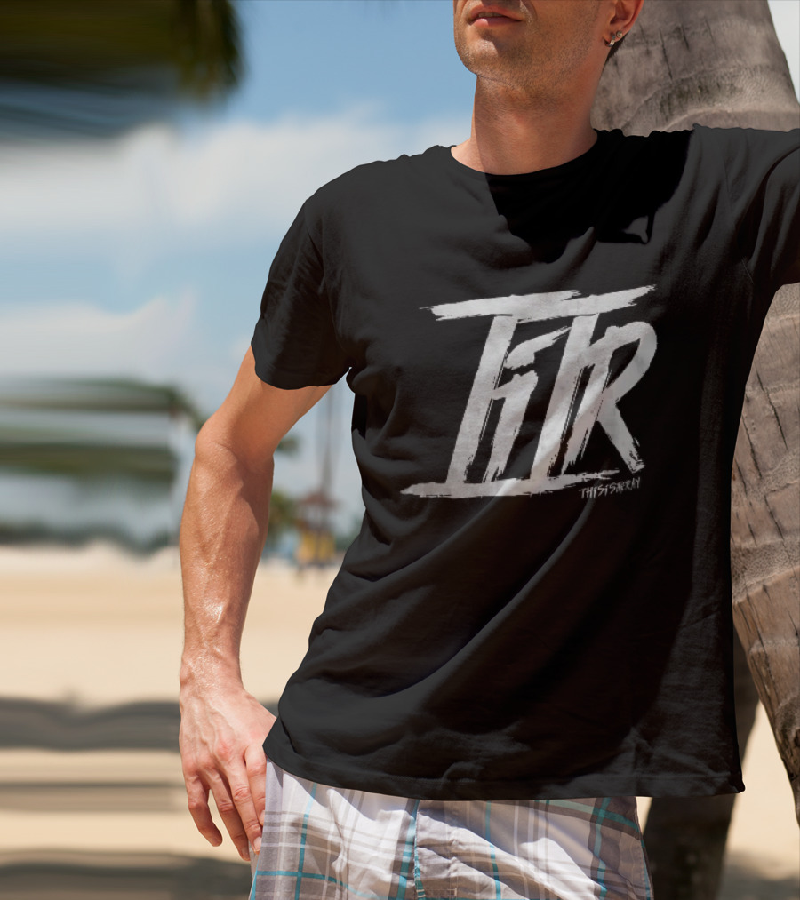 FTR This Is The Way White Brush Stroke Monogram Black T-Shirt