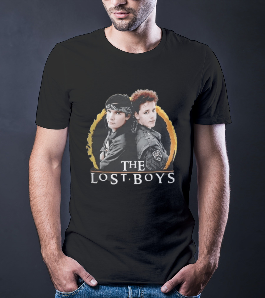 The Lost Boys Frog Brothers Standing Back Orange Ring T-Shirt