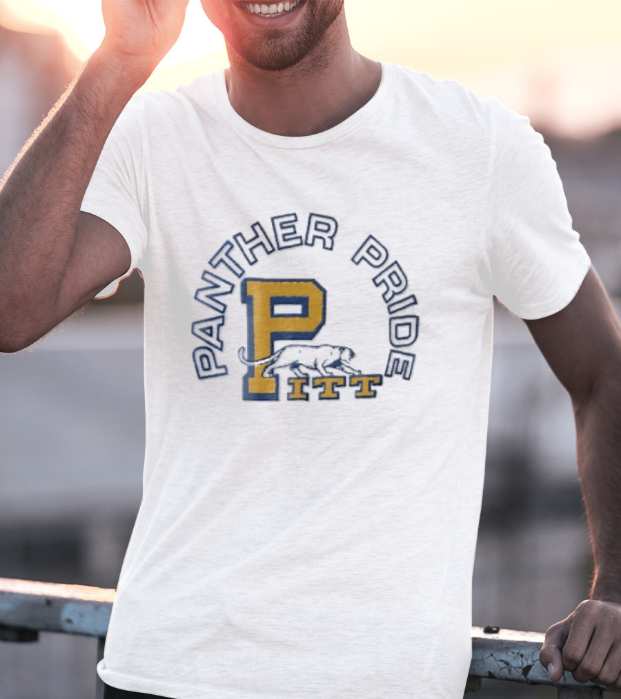 Panther Pride Crouching Feline Yellow Block Letter P Pitt T-Shirt