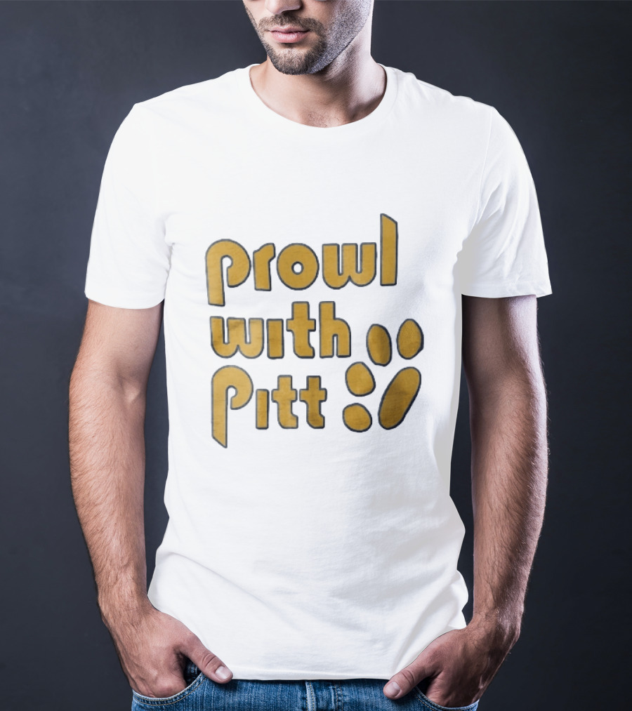 Pitt Panthers Prowl With Pitt Textured Gold Paw T-Shirt