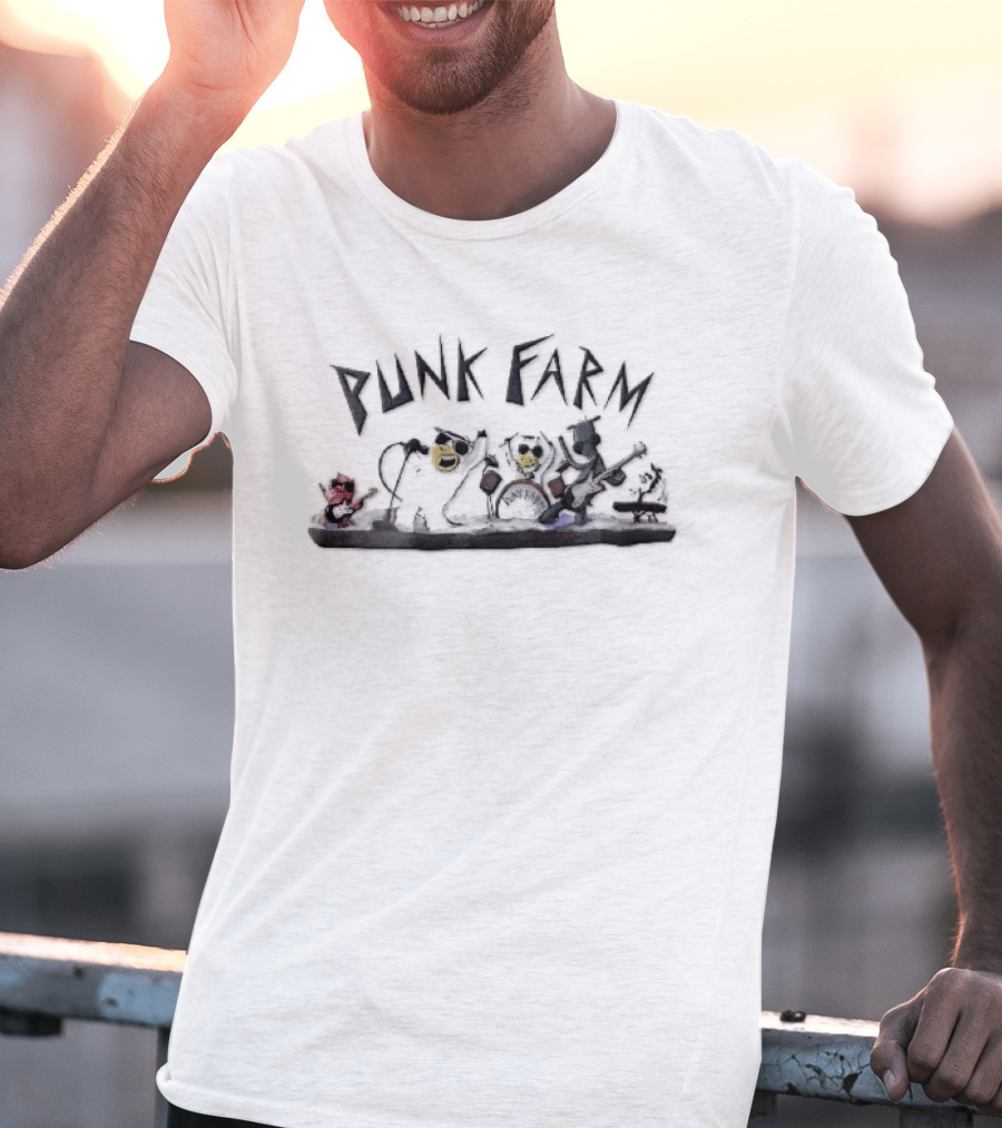 Punk Farm Cartoon Rock Band Animals Stage Jjk T-Shirt