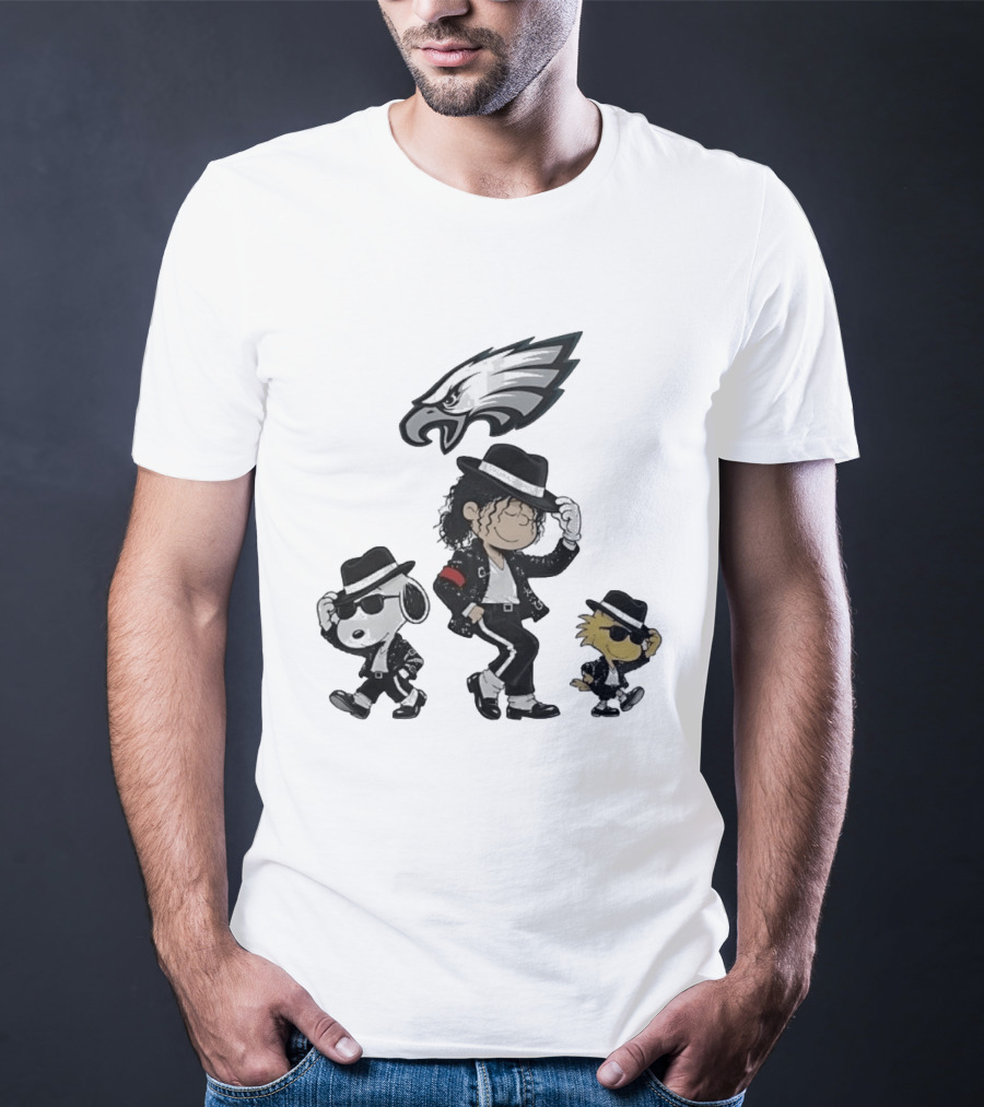 Philadelphia Eagles Snoopy Charlie Brown Woodstock Pop Rock Dancing T-Shirt