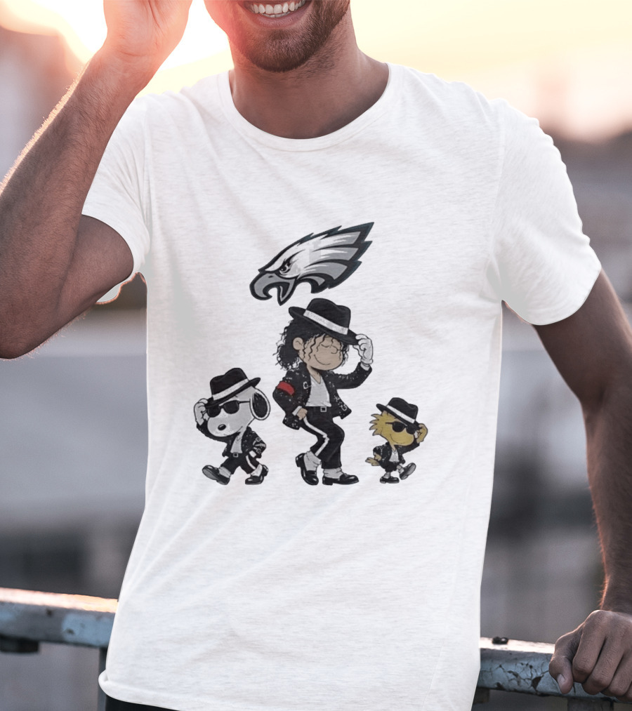 Philadelphia Eagles Snoopy Charlie Brown Woodstock Pop Rock Dancing T-Shirt