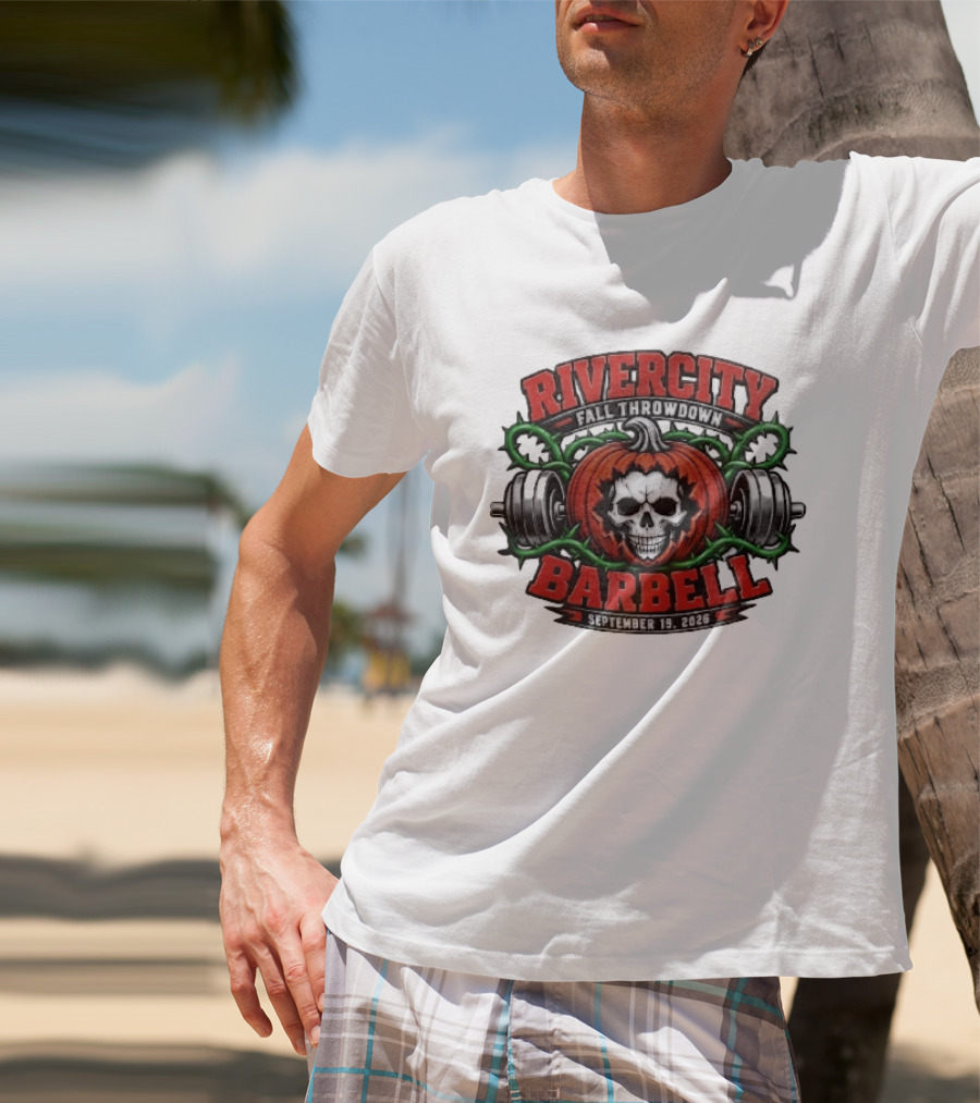 Rivercity Fall Throwdown Skull Pumpkin Barbell September 19 2026 T-Shirt