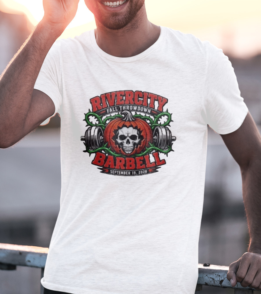 Rivercity Fall Throwdown Skull Pumpkin Barbell September 19 2026 T-Shirt