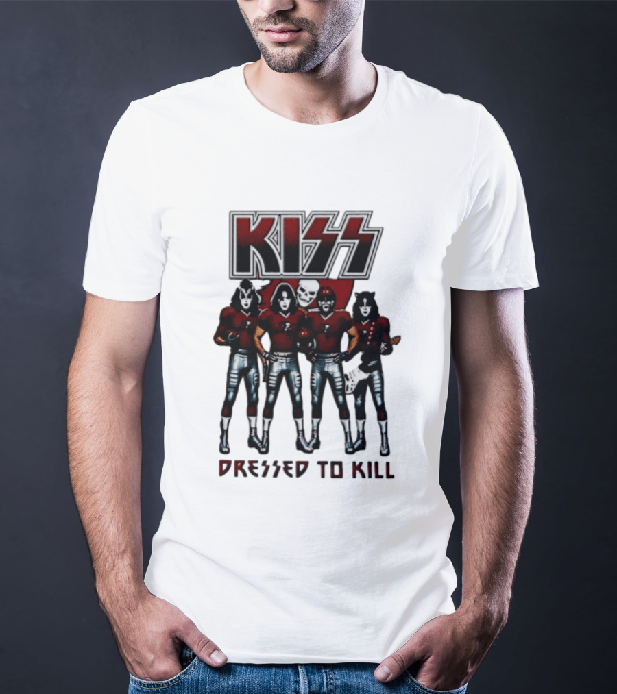 KISS Tampa Bay Buccaneers Dressed To Kill Football T-Shirt