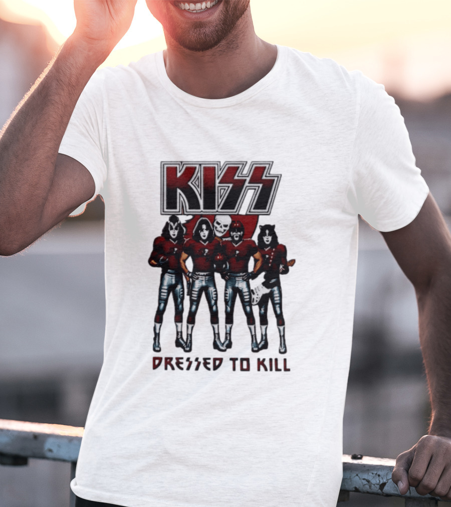 KISS Tampa Bay Buccaneers Dressed To Kill Football T-Shirt