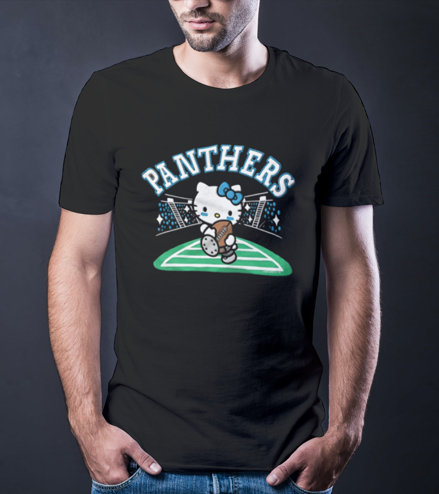 Hello Kitty Carolina Panthers Football Collaboration T-Shirt