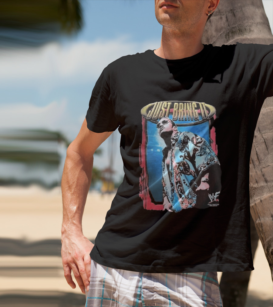 World Wrestling Federation Just Bring It Dwayne The Rock Johnson Sunglasses T-Shirt