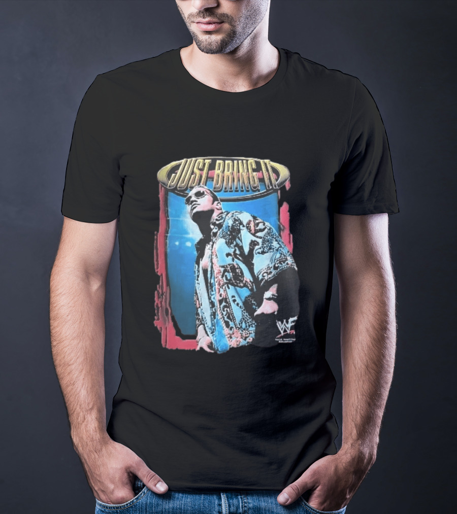 World Wrestling Federation Just Bring It Dwayne The Rock Johnson Sunglasses T-Shirt
