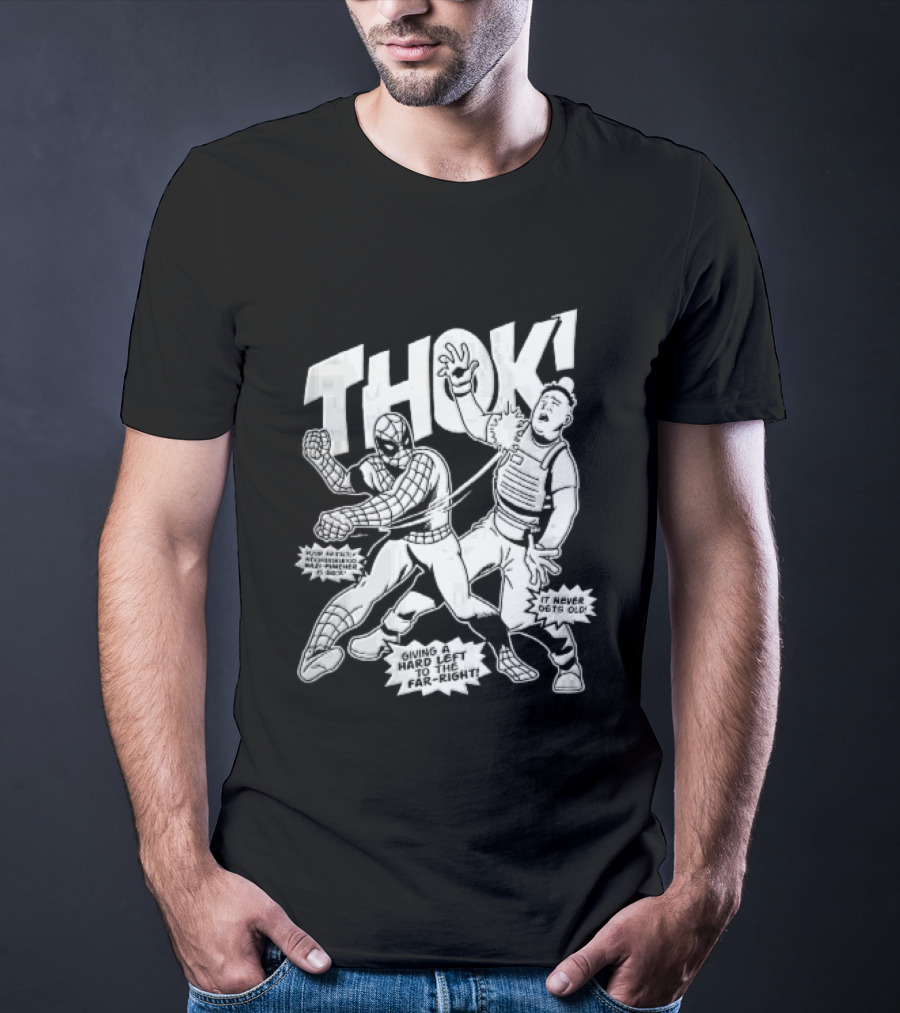 Spider Man Thok Nazi Puncher Far Right Comic Line T-Shirt