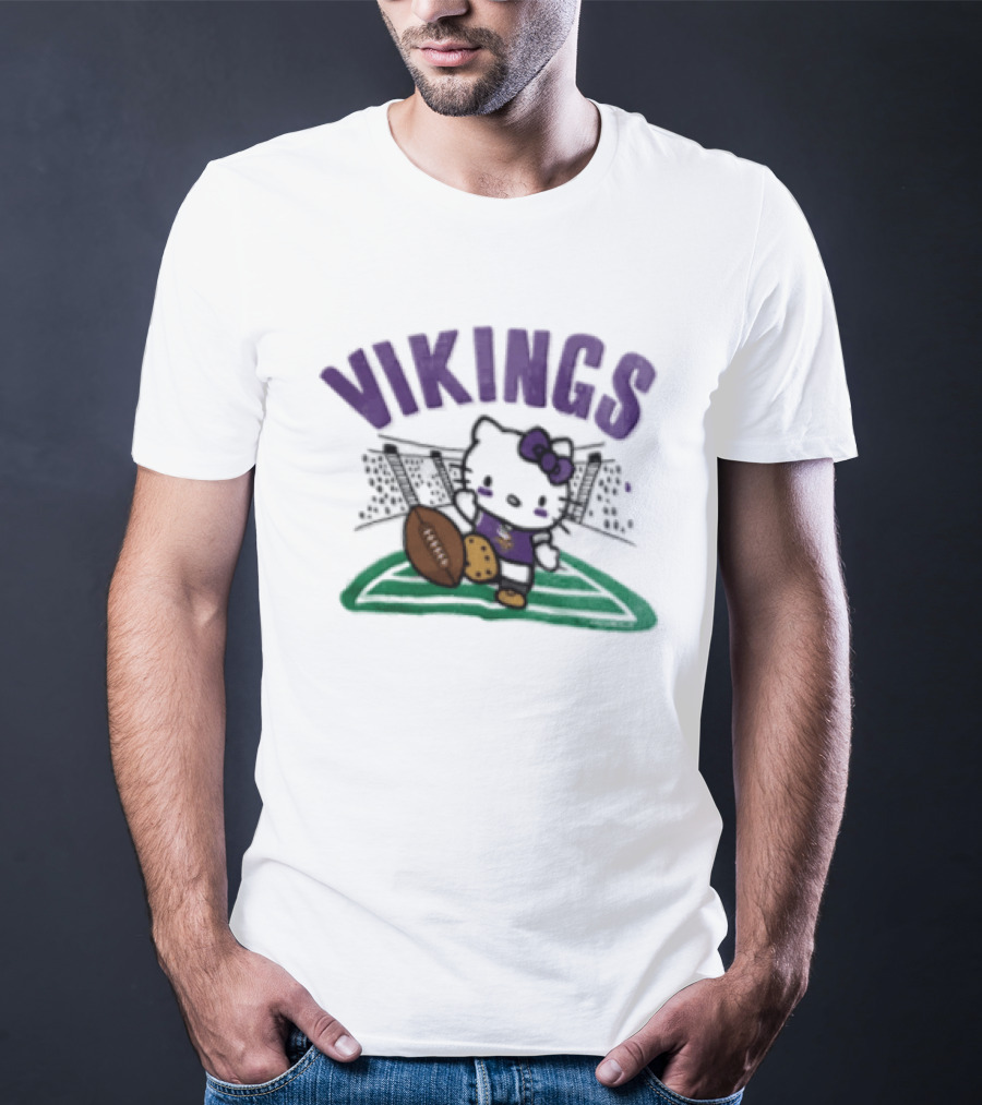 Hello Kitty Vikings Football Collaboration Kickoff T-Shirt