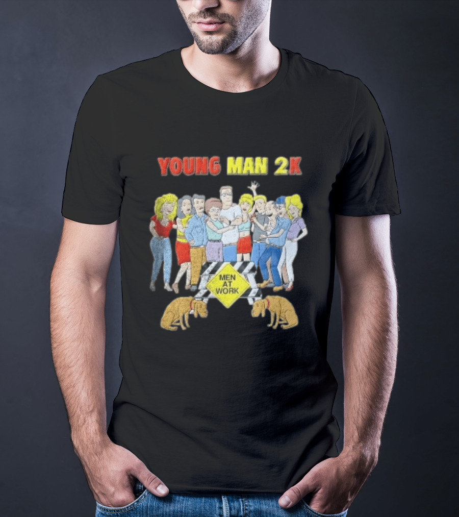 Young Man 2k Men At Work King Of The Hill Characters Crew T-Shirt