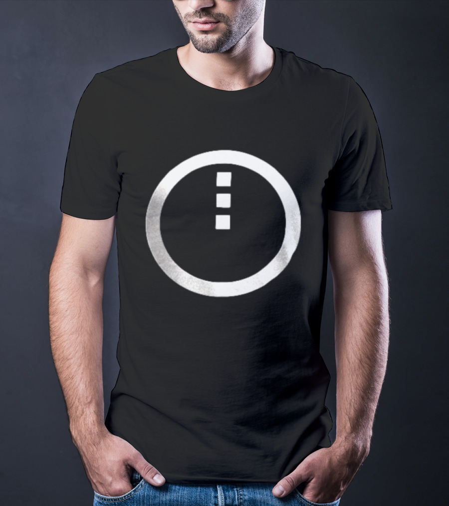Circle Enclosing Three Vertical Stacked Squares T-Shirt