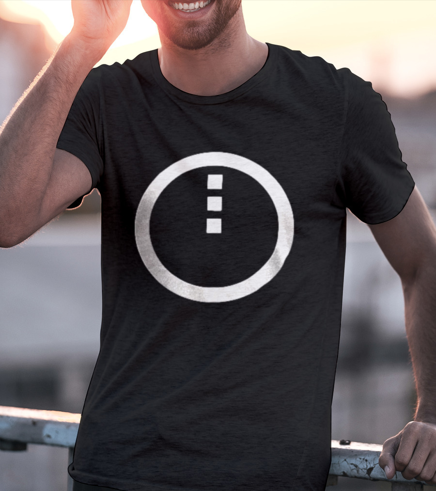 Circle Enclosing Three Vertical Stacked Squares T-Shirt