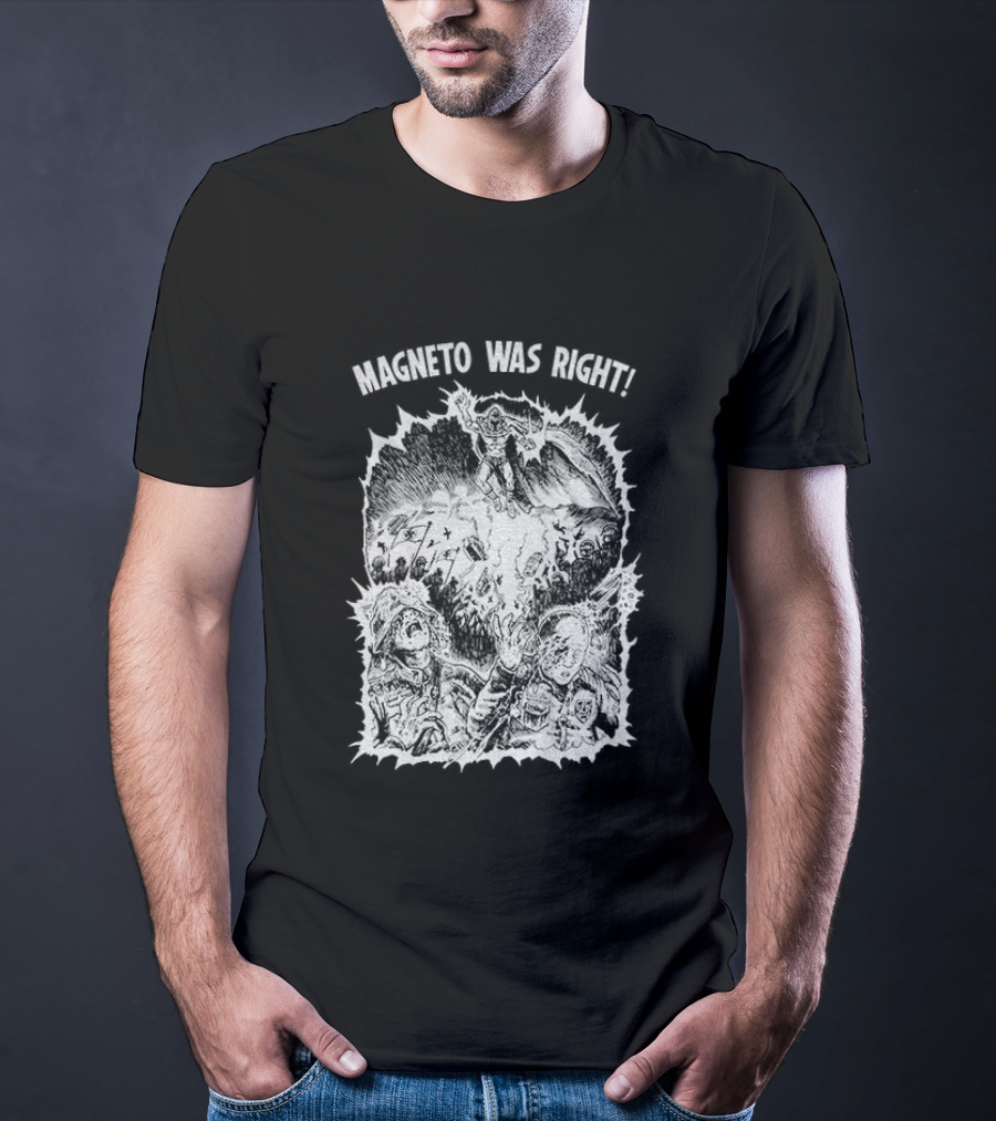 Magneto Was Right X Men Marvel Comic Hero Battle Scene T-Shirt