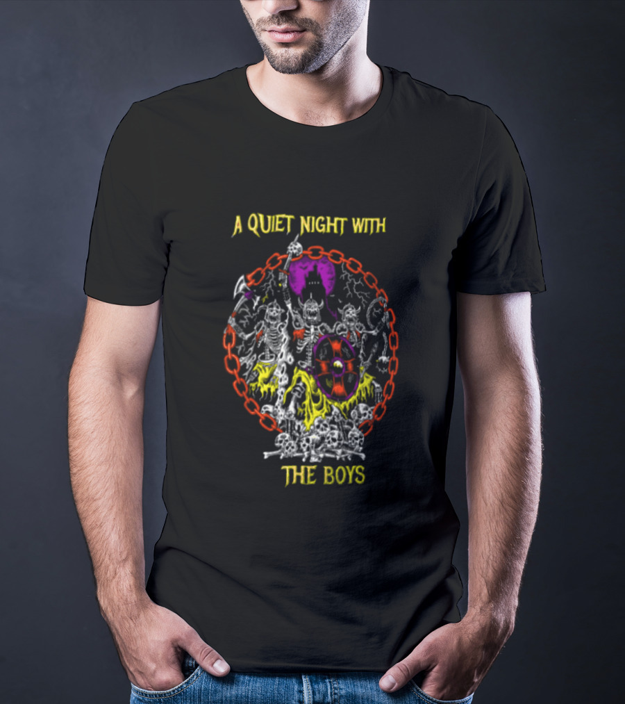 A Quiet Night With The Boys Skeleton Warriors Viking Horde T-Shirt