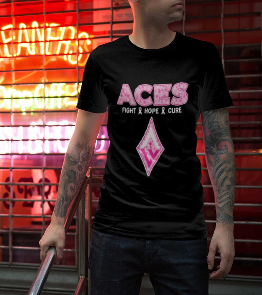 Aces Fight Hope Cure Pink Ribbon Las Vegas Aces T-Shirt