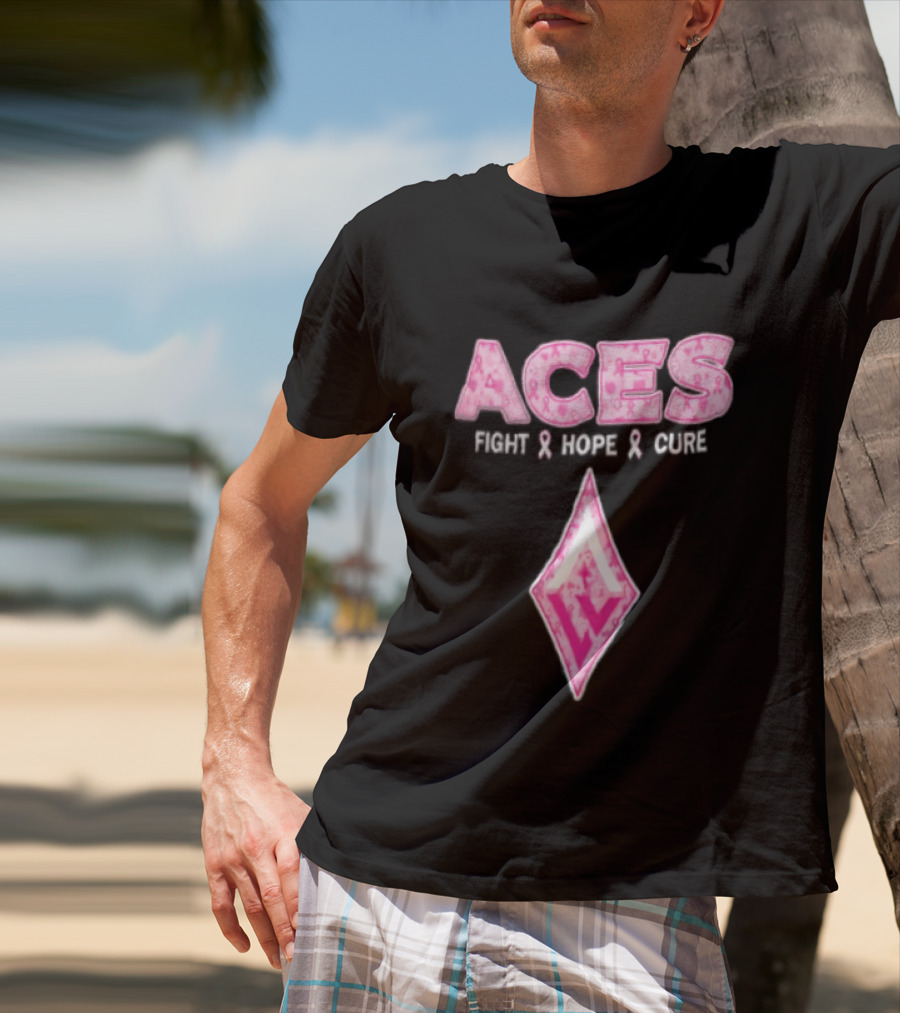 Aces Fight Hope Cure Pink Ribbon Las Vegas Aces T-Shirt