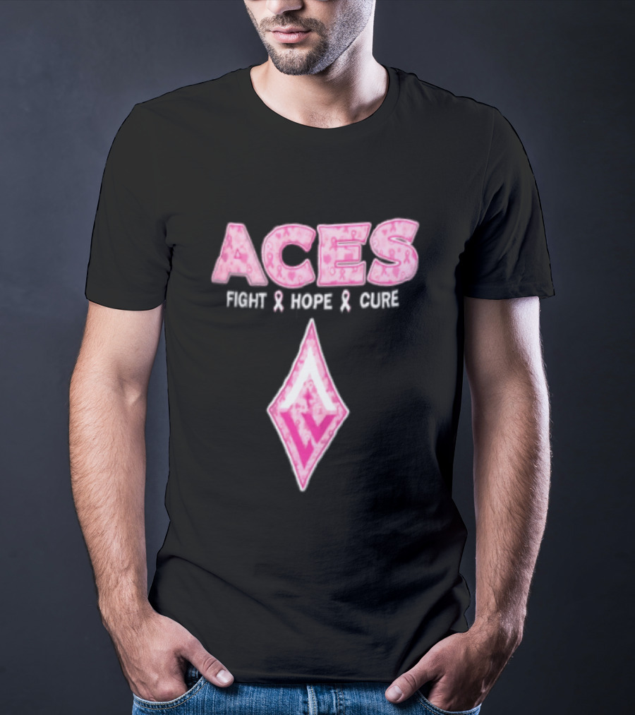 Aces Fight Hope Cure Pink Ribbon Las Vegas Aces T-Shirt