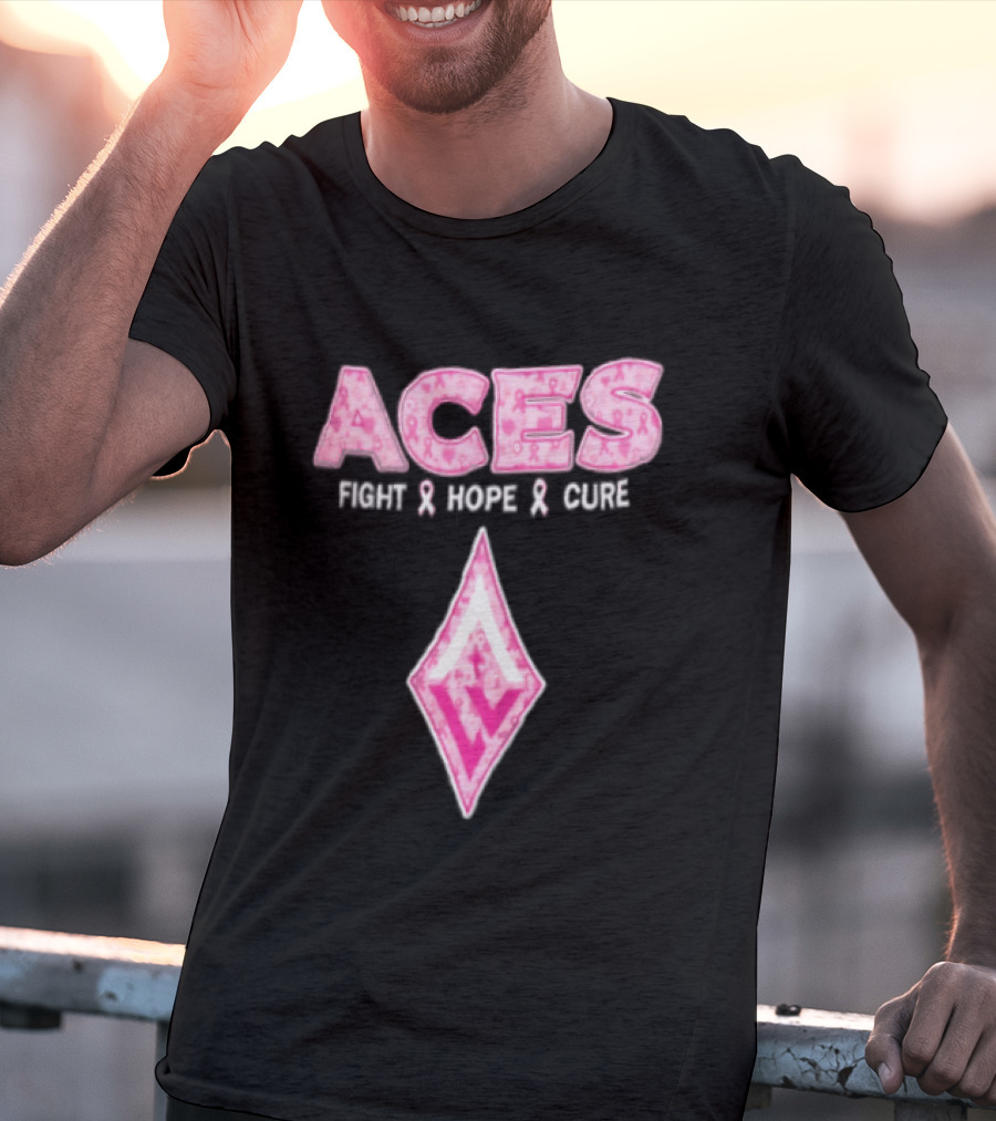 Aces Fight Hope Cure Pink Ribbon Las Vegas Aces T-Shirt