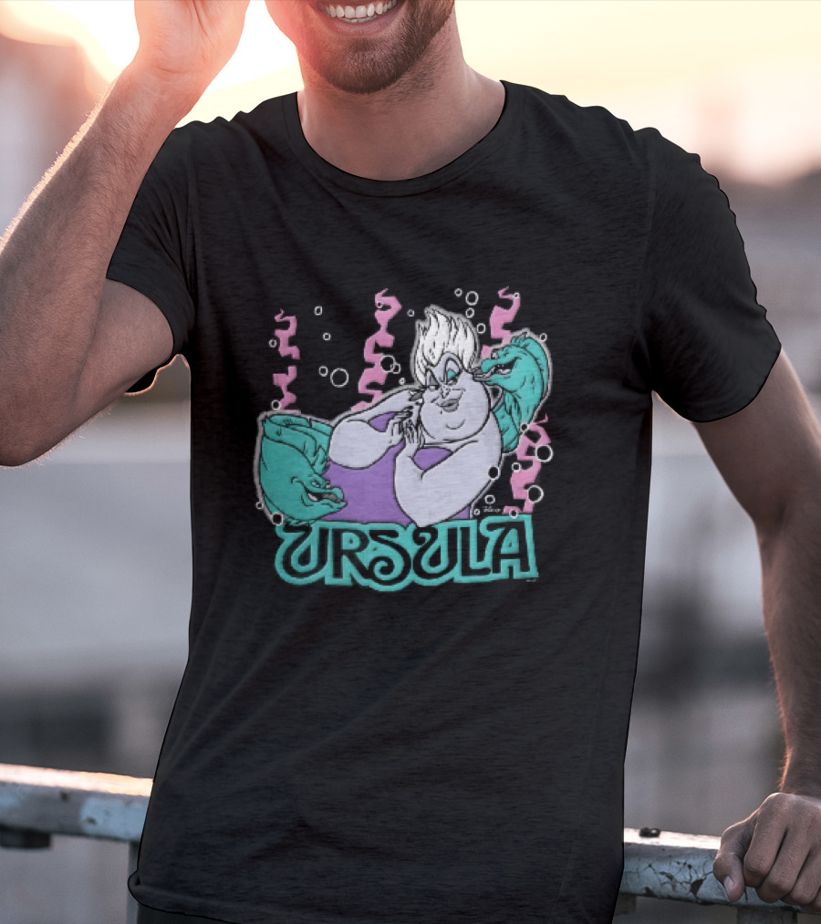 Disney Ursula Sea Witch Villain Eels Bubbles Seaweed T-Shirt