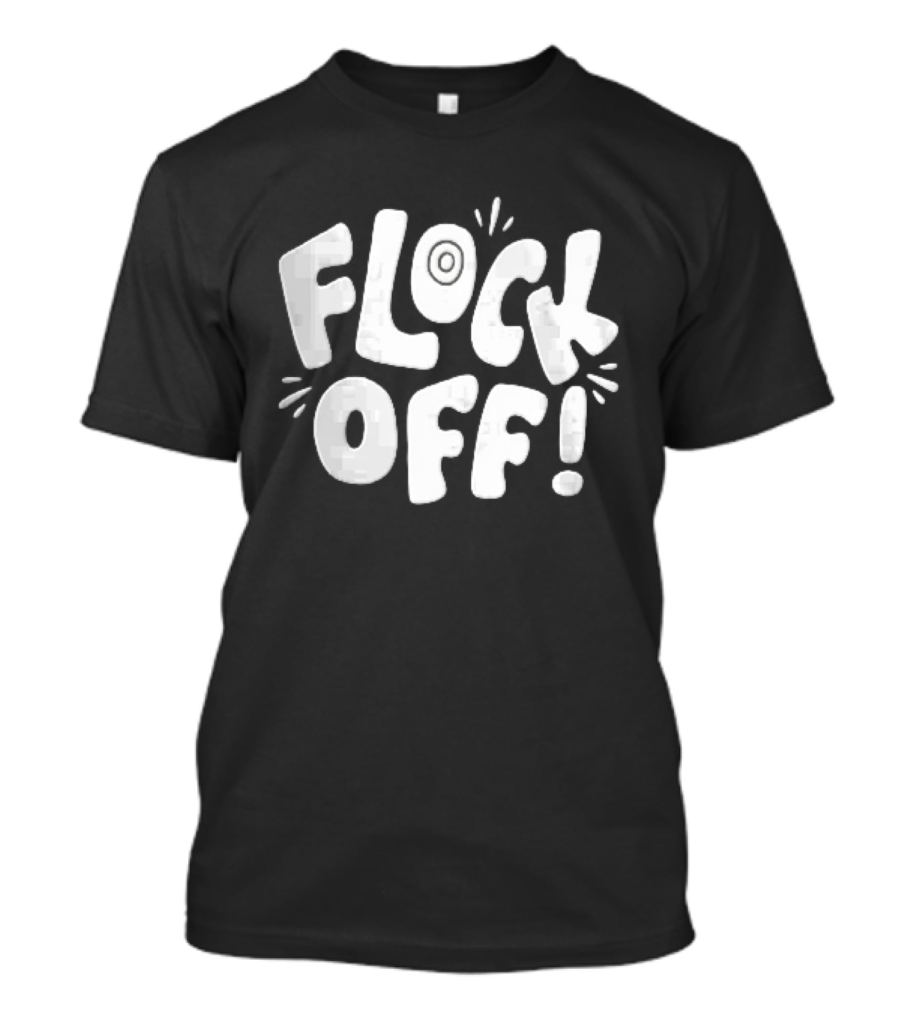 Flock Off! Doodlebymeg White Bubble Lettering With Decorative Sparks T-Shirt