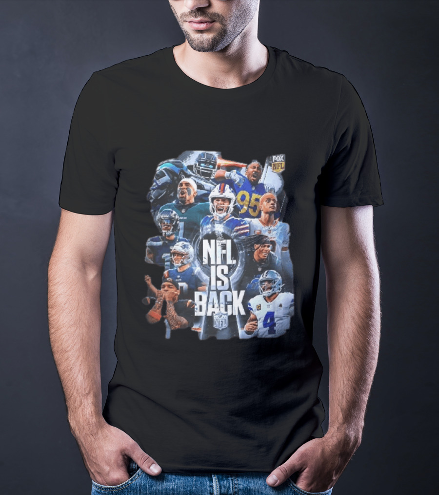 Fox NFL Is Back Vince Lombardi Trophy Football Player Collage T-Shirt