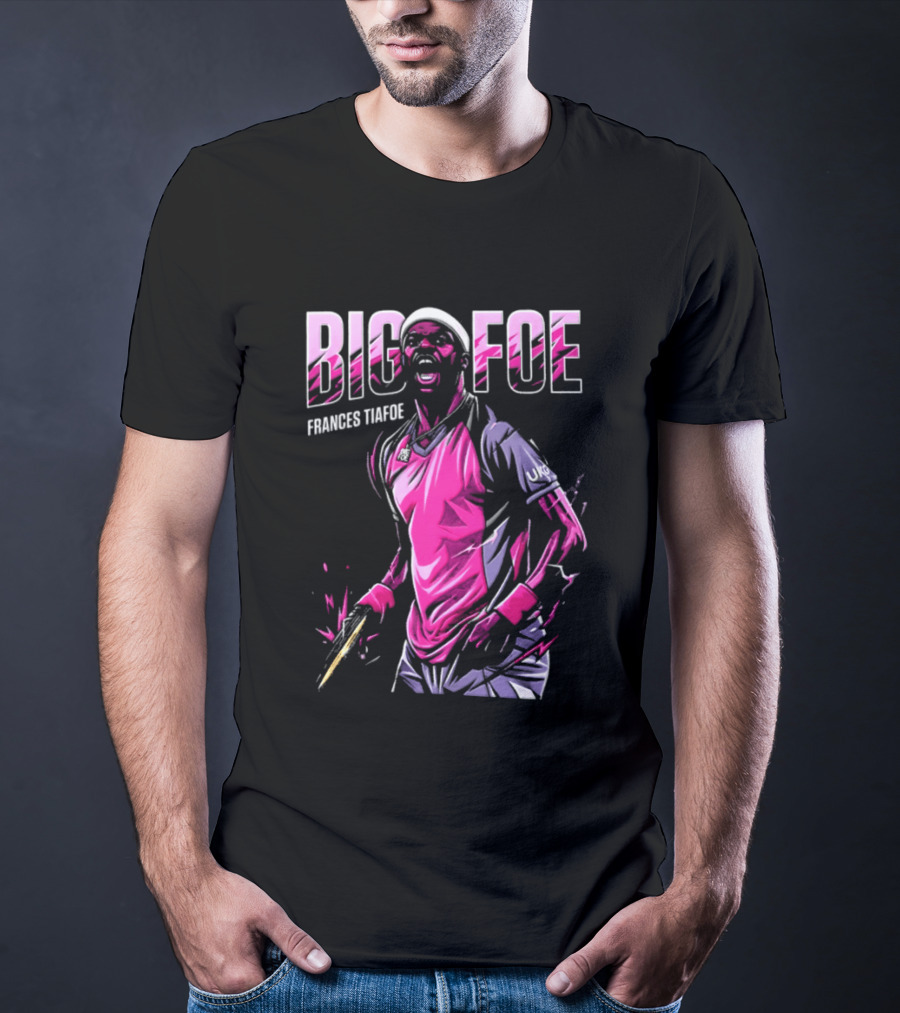 Frances Tiafoe Big Foe Tennis Scream Dynamic Pink Energy T-Shirt