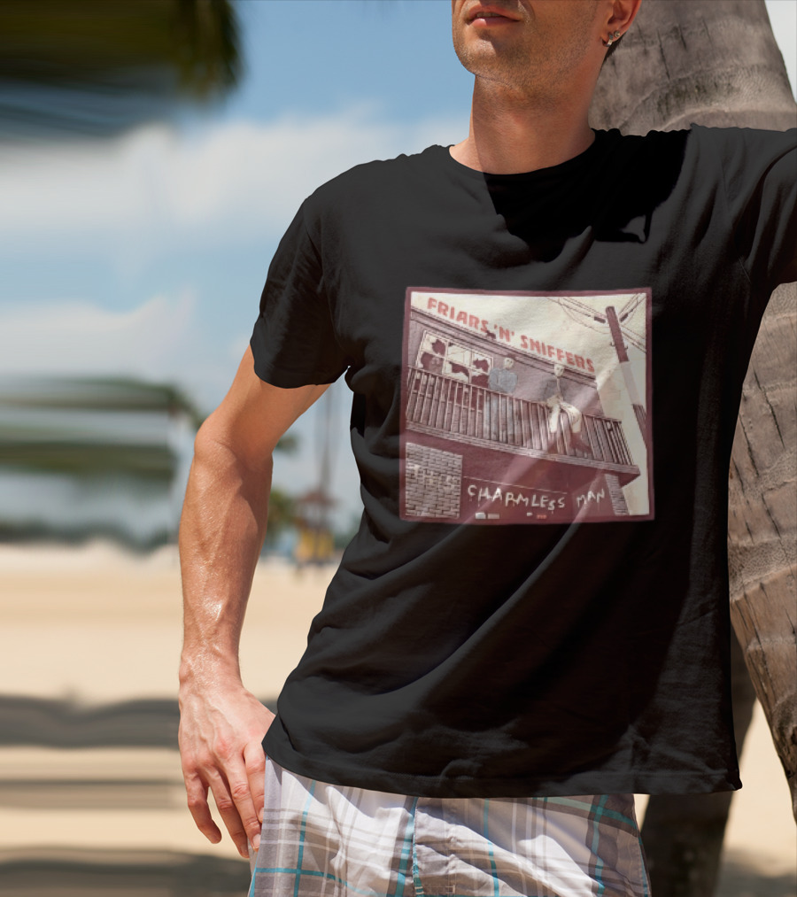 Friars N Sniffers Charmless Man Two Figures Balcony Broken Windows T-Shirt