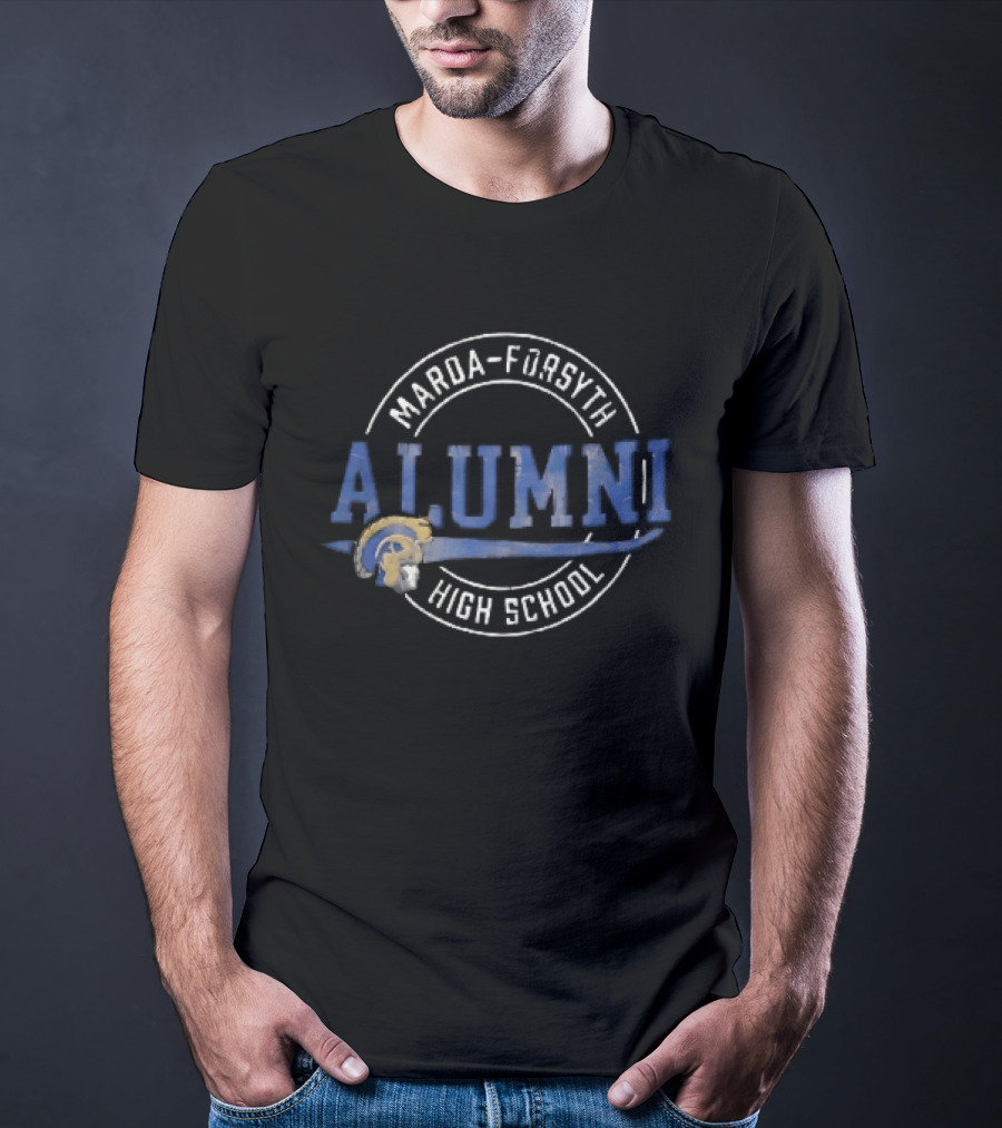Maroa Forsyth High School Alumni Trojan Helmet Swoosh Frame T-Shirt
