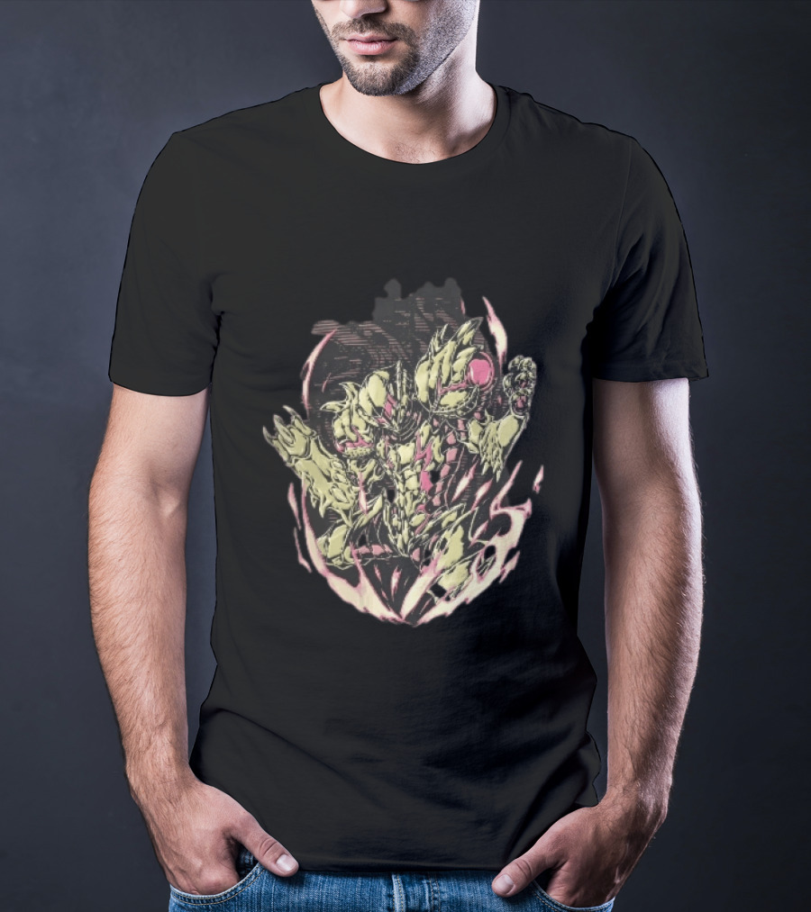 Metroid Samus Aran Suit Glowing Aura Halftone Powering Up T-Shirt