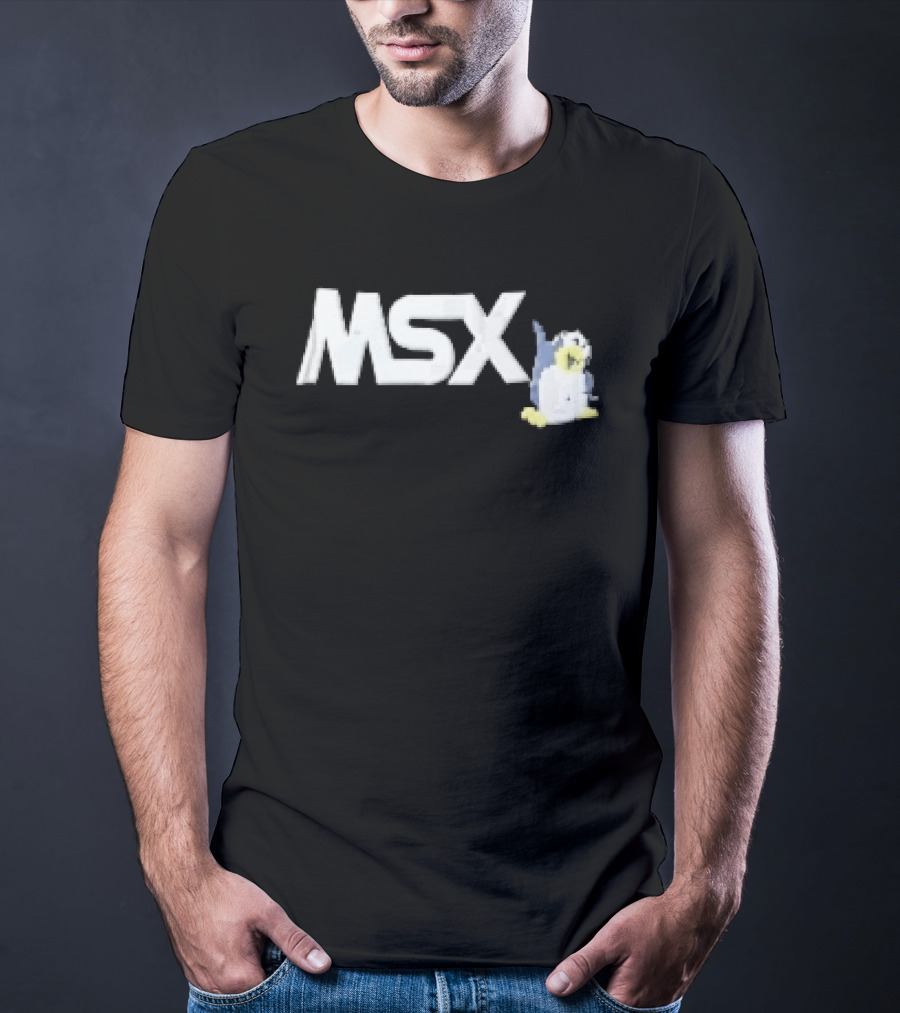 MSX Classic Pixel Penguin Video Game T-Shirt